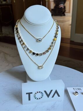 TOVA Oakland Metallic mix crystal necklace necklace